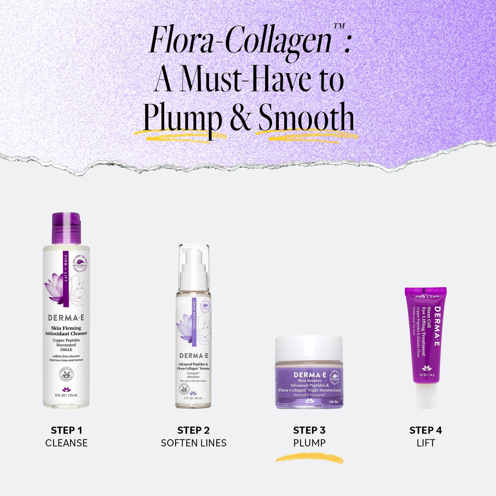 Soin nocturne Derma E, routine beauté pour peau plus souple.