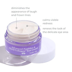 Derma E Crème Yeux, texture riche offrant confort et hydratation du contour.