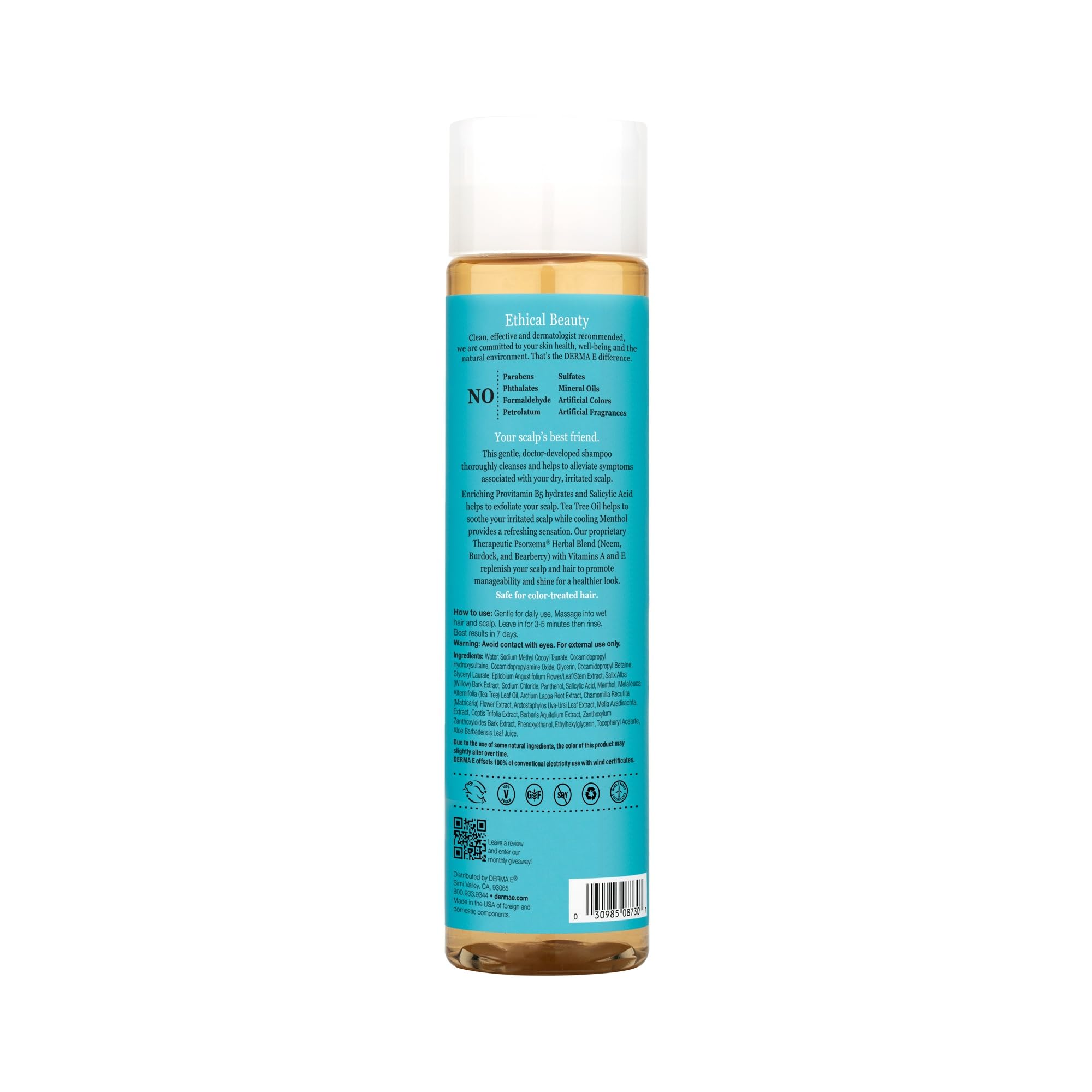 Derma E vegan sans cruauté, routine capillaire