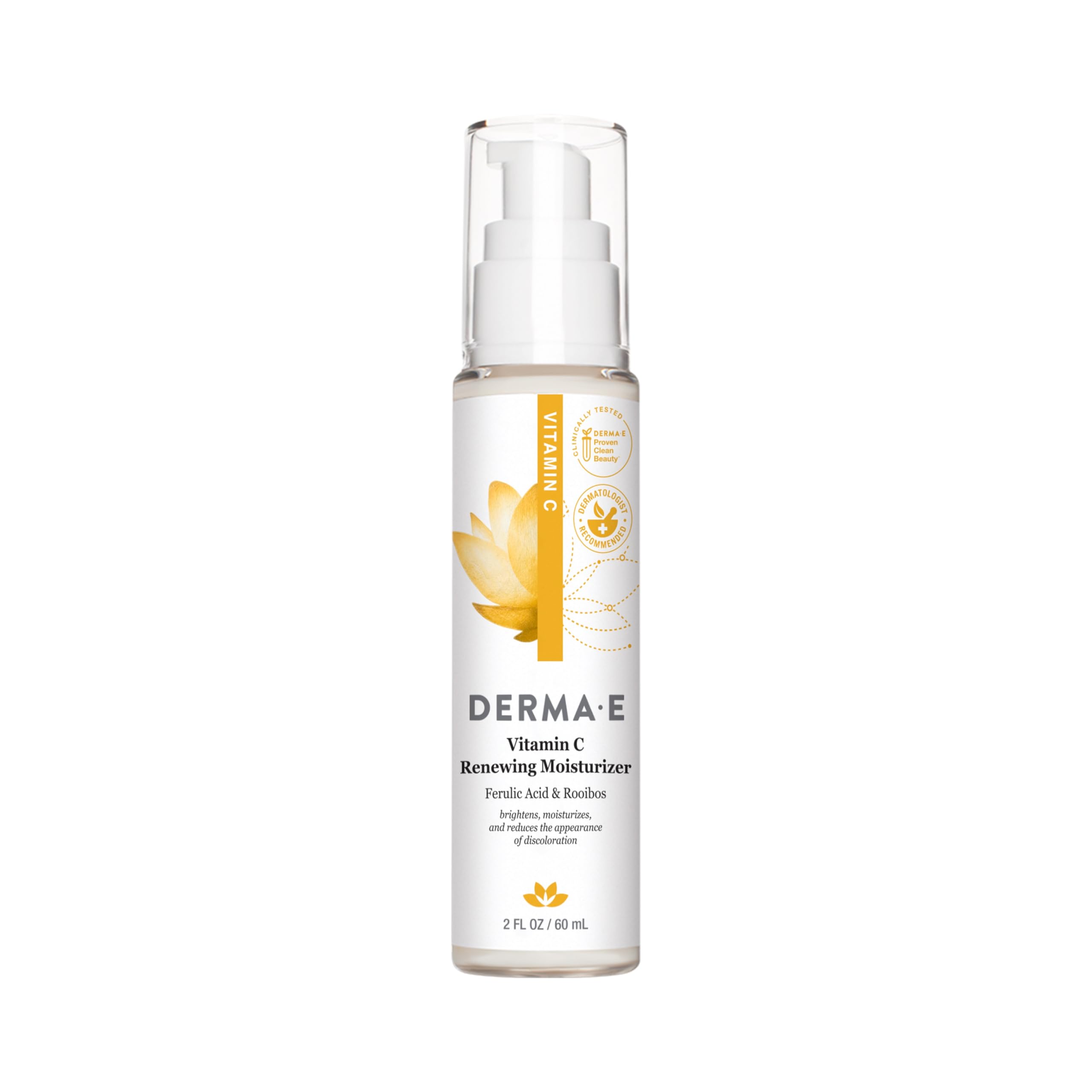 Derma E crème visage vitamine C, bouteille, hydratation quotidienne et éclat du teint.
