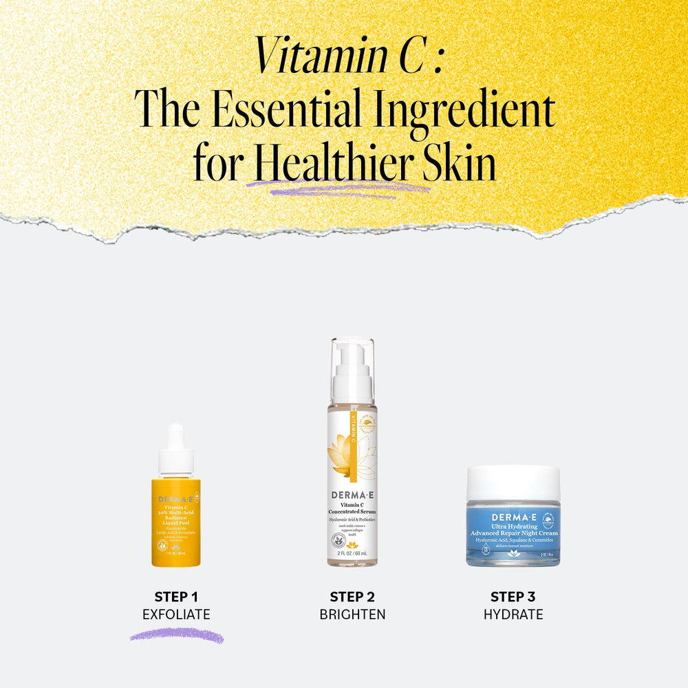 Emballage recyclable de la crème visage Derma E vitamine C pour une beauté responsable.