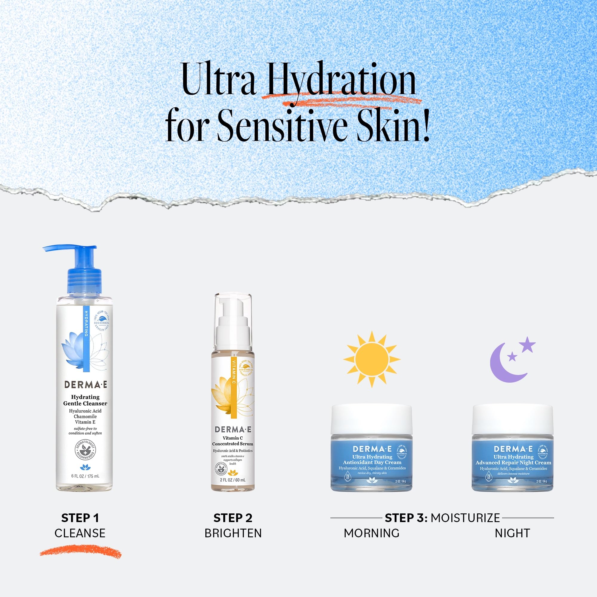 Derma E vitamines A et E hydratation et texture