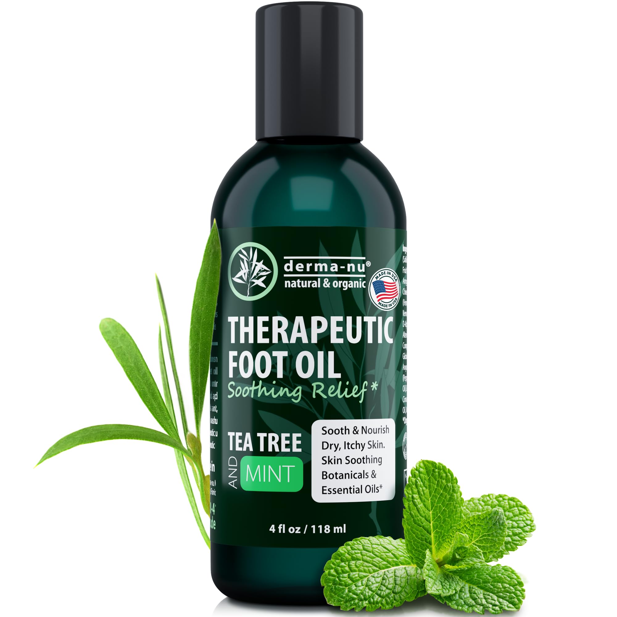 Derma-Nu foot oil bottle pouring for quick hydration