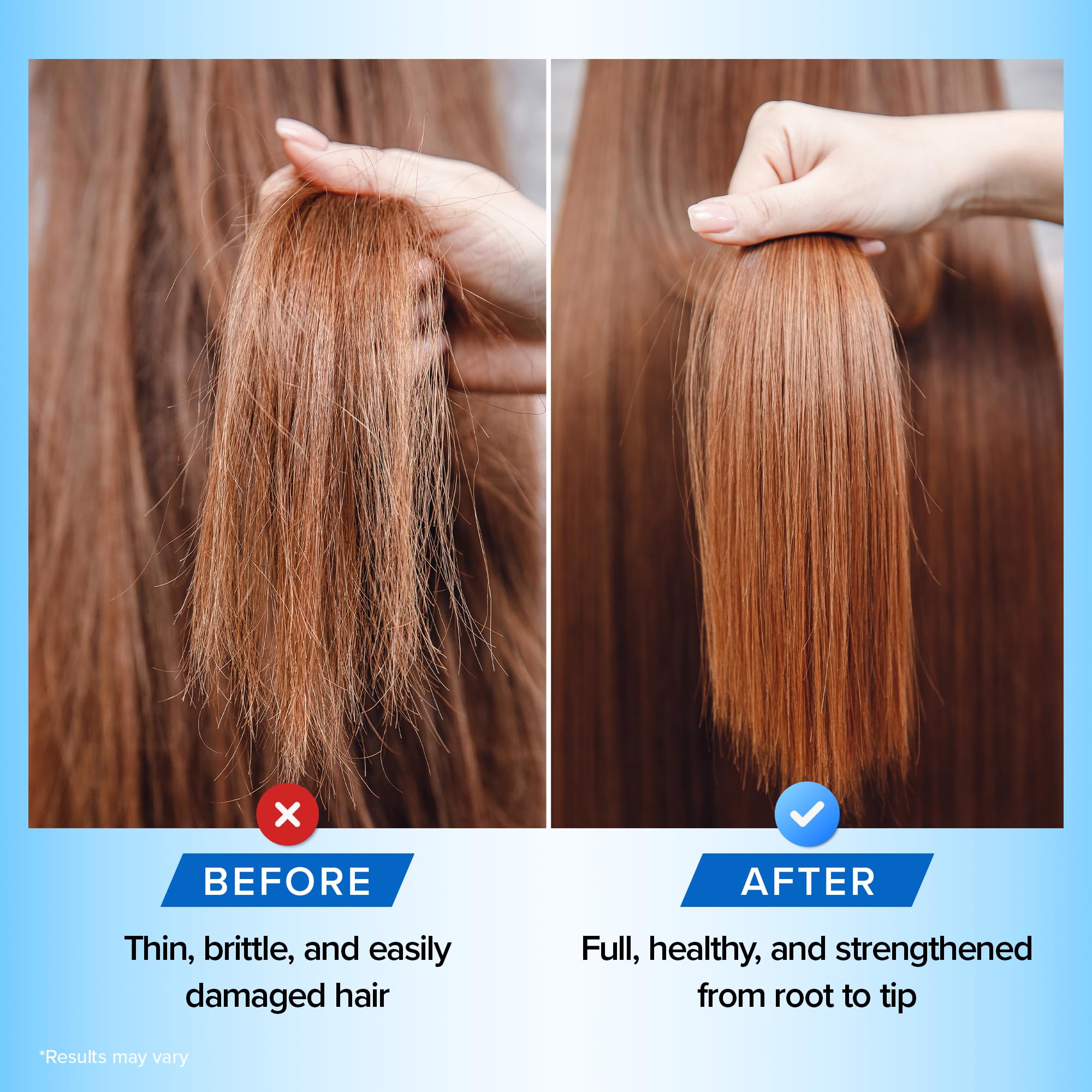 DermaChange usage Avant-Après: aperçu des résultats potentiels sur les cheveux.