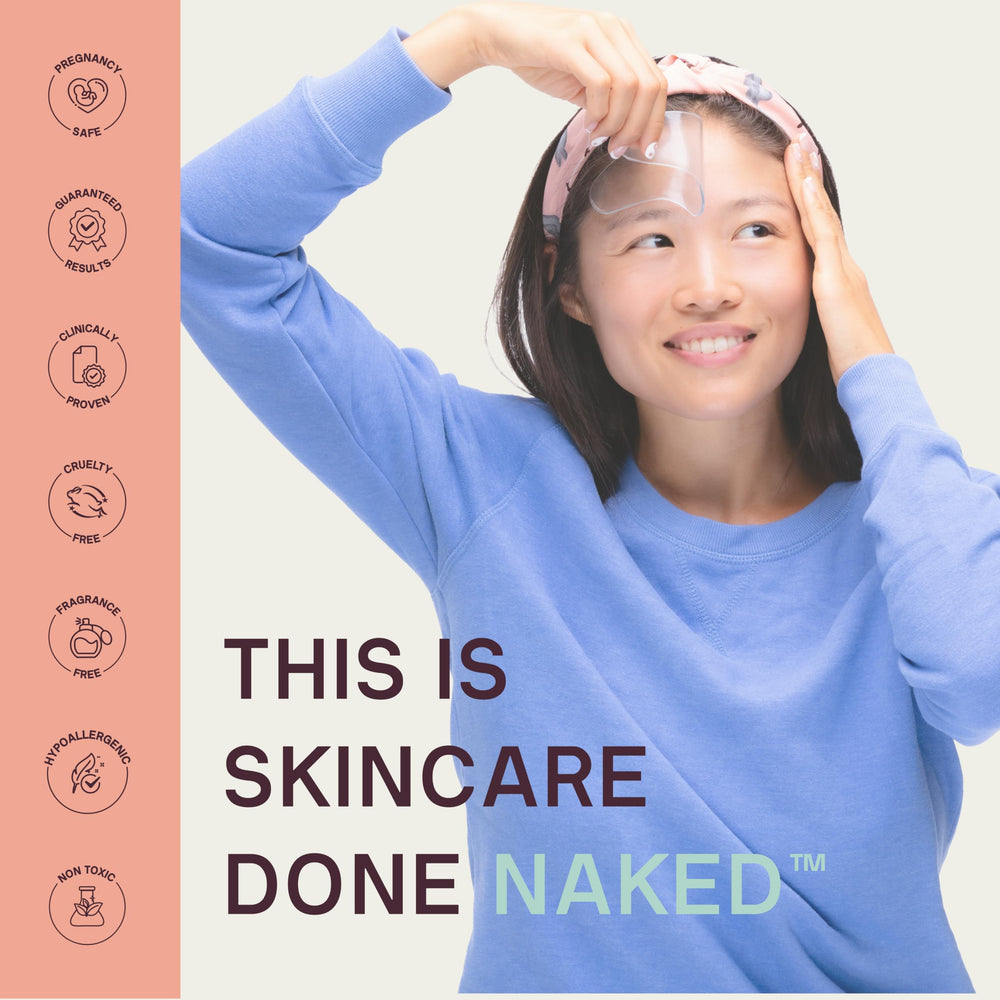 Dermaclara Patch Frontale sur visage, solution pratique et prête à l'emploi.