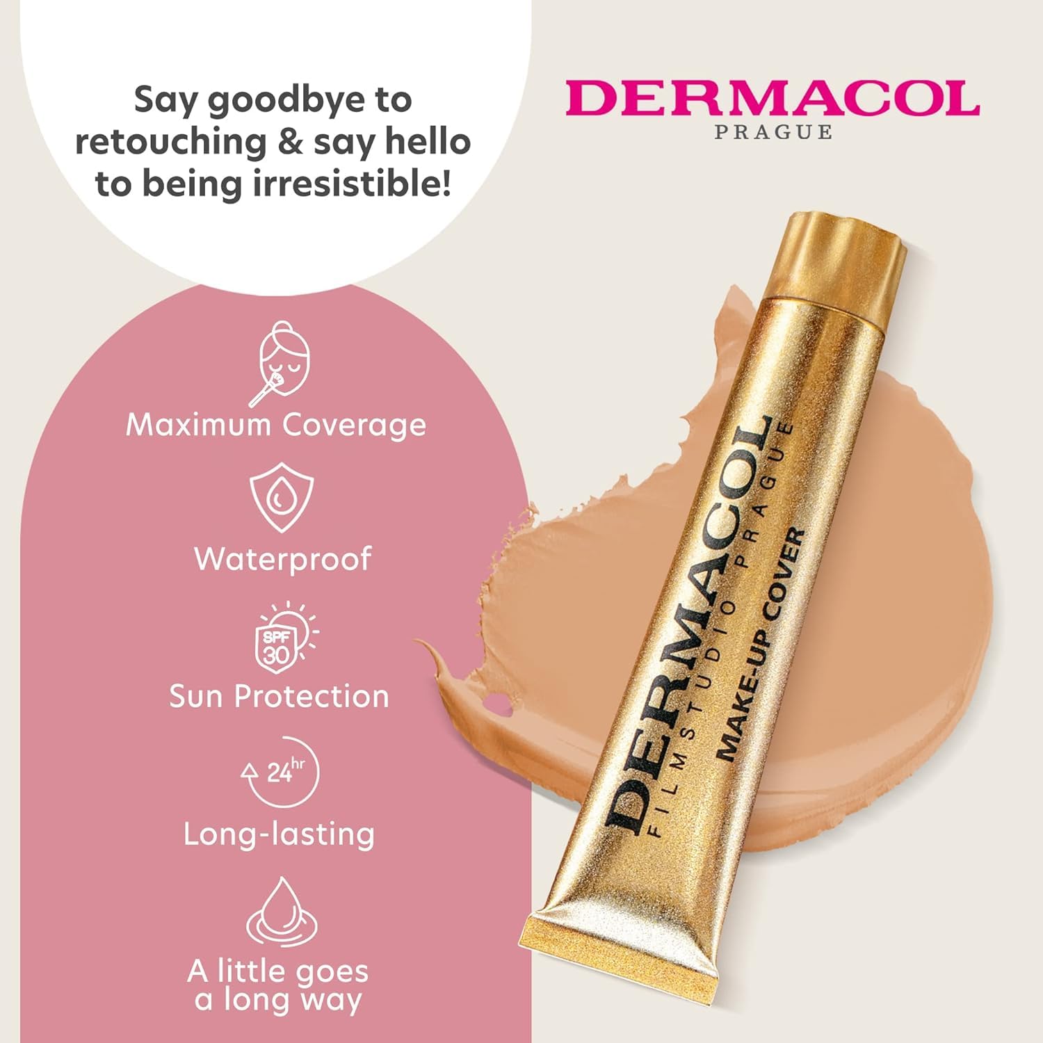 Tube Dermacol de 30 g, pratique à transporter.