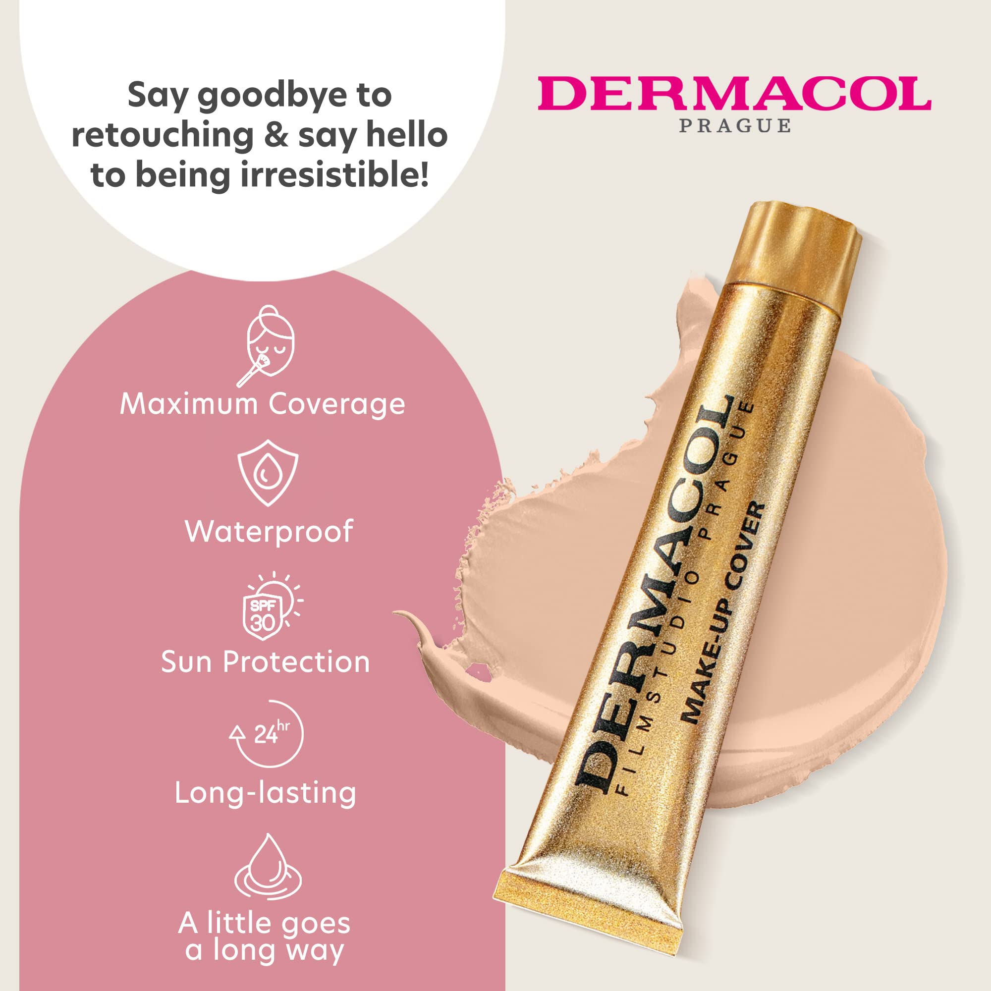Dermacol couvre imperfections, taches et cicatrices pour un teint homogène.