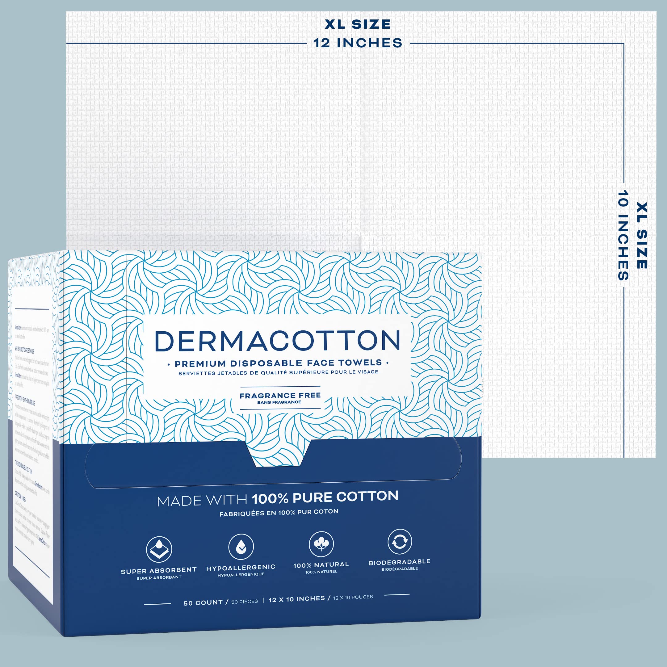 Format XL Dermacotton, lingette généreuse pour démaquillage en profondeur