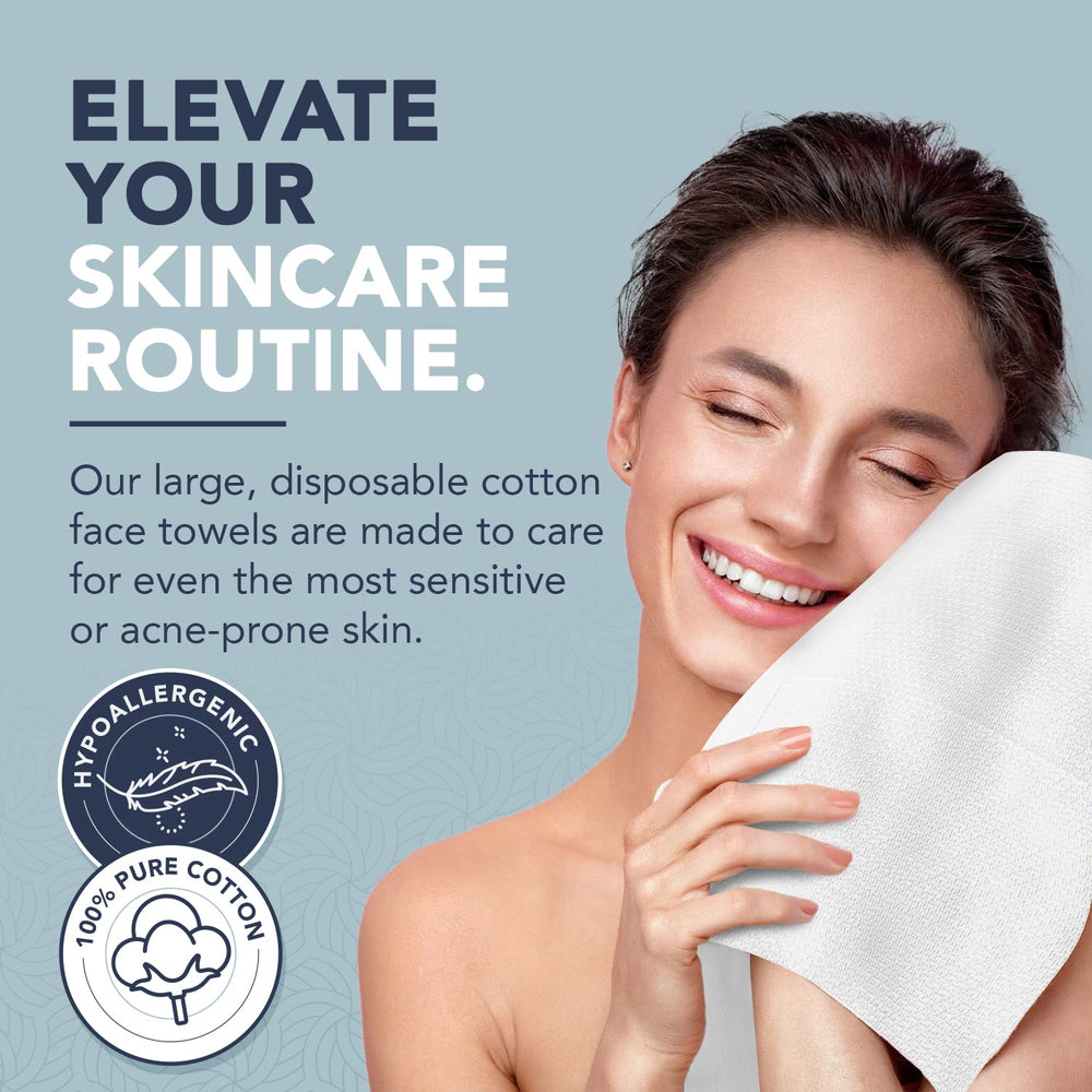 Dermacotton serviettes visage démaquillage efficace, enlèvent le maquillage en douceur.