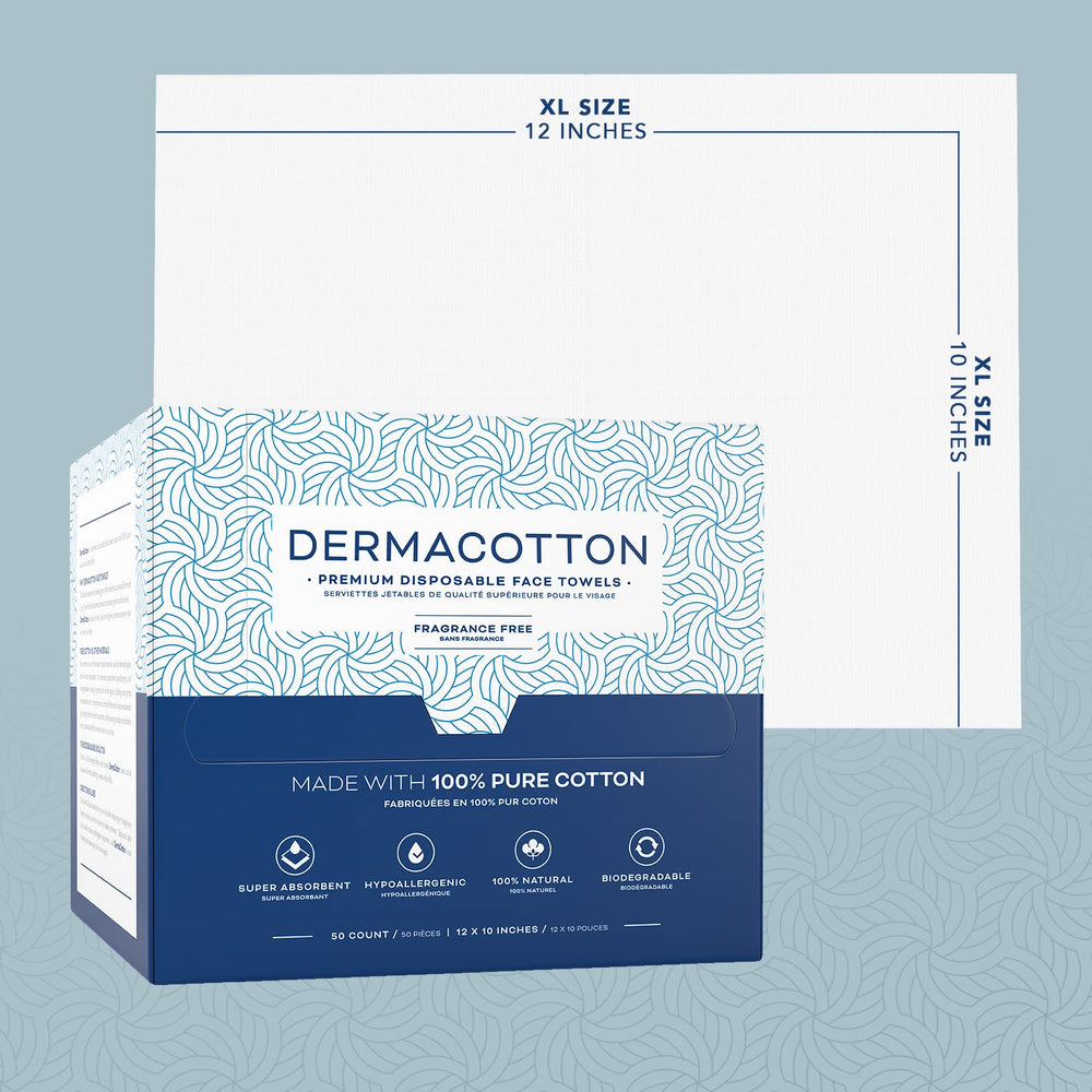 Dermacotton serviettes visage toutes peaux, nettoyage en profondeur sans irritations.