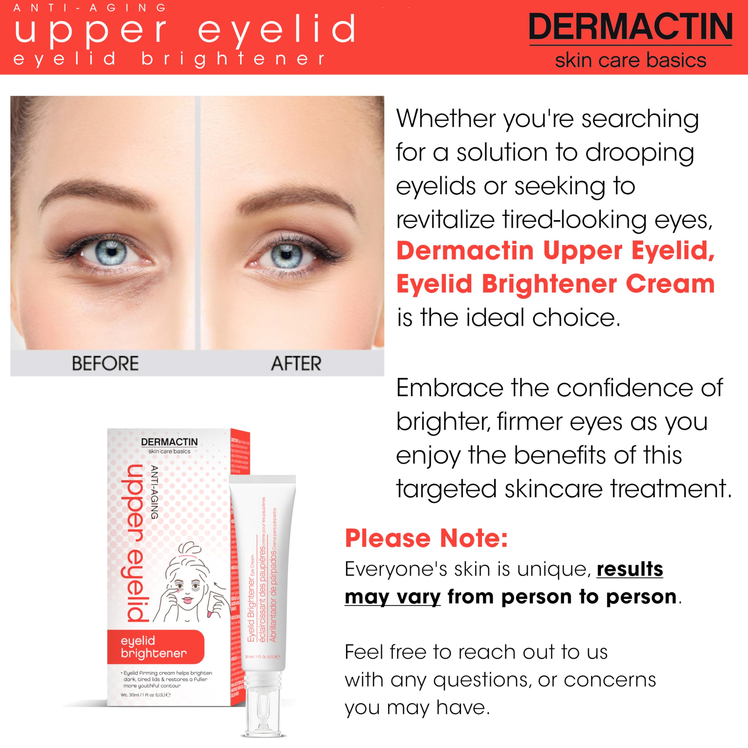 Dermactin Crème paupiere superieures — application douce autour des paupières sensibles pour le soin quotidien.
