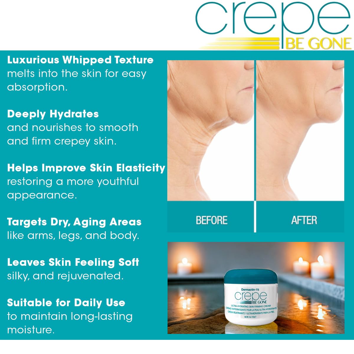 Creme corp Dermactin dans le pot, peau plus douce