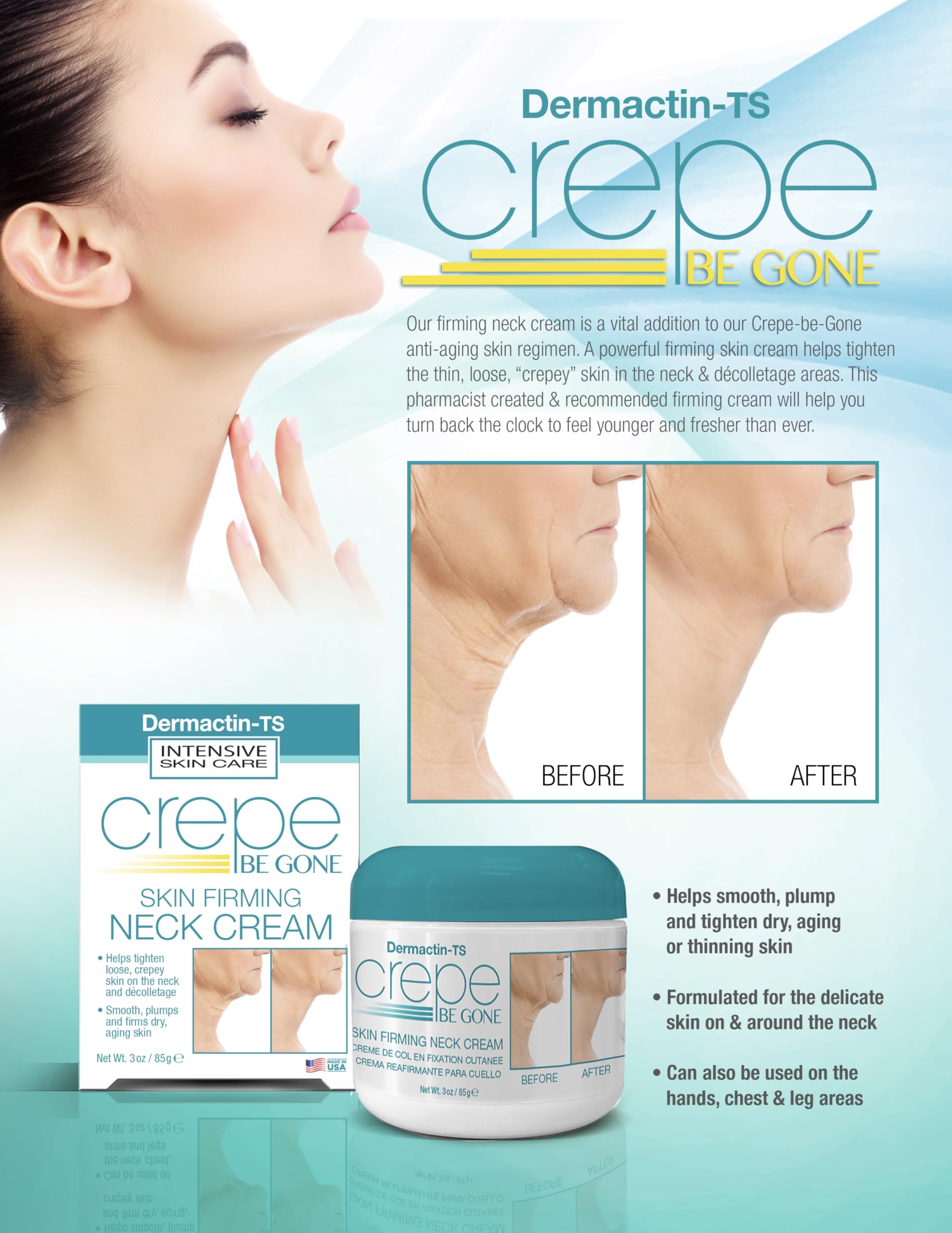 Emballage pratique du pot Dermactin Crepe Be Gone