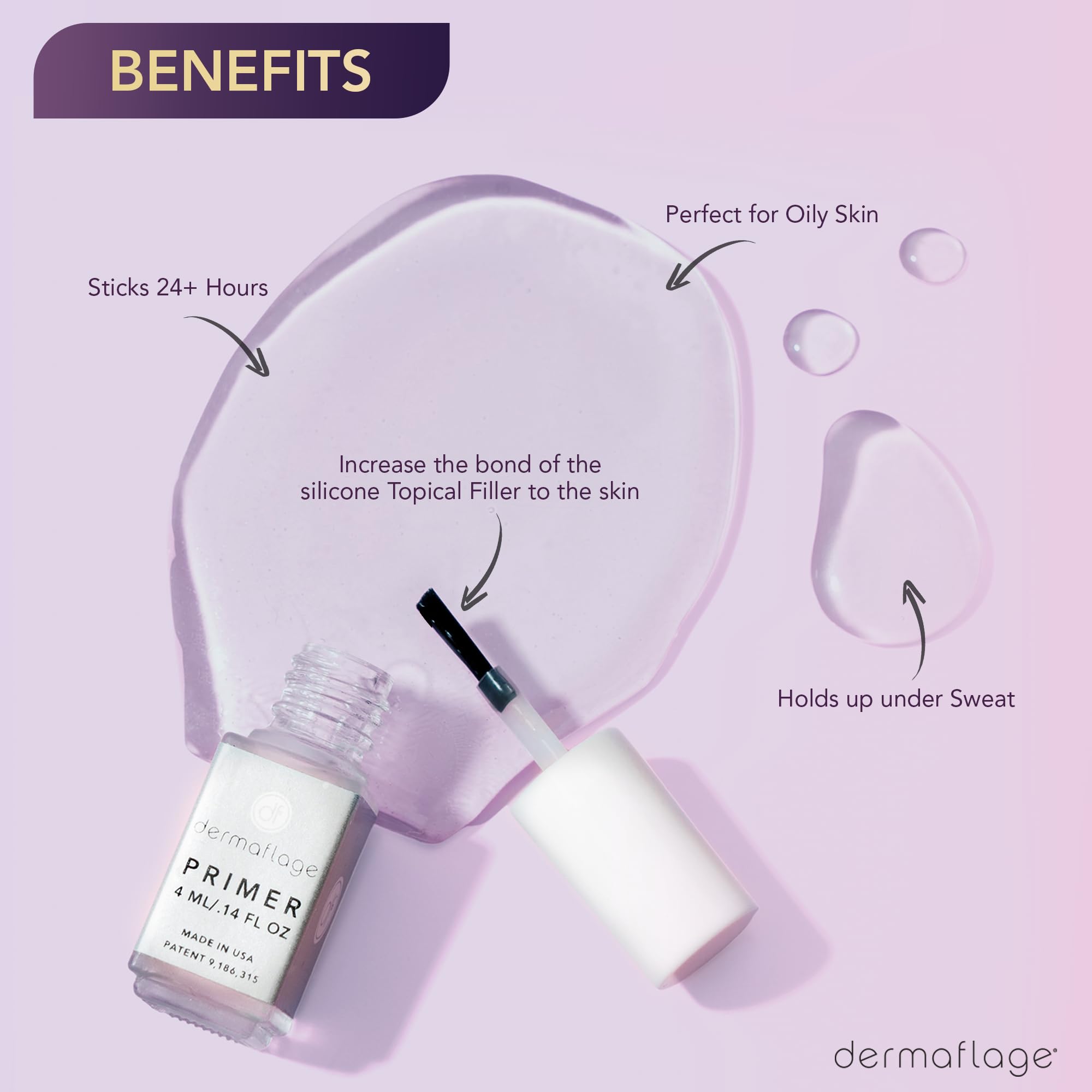 Dermaflage, pinceau applicateur, base longue tenue facilite l’application.