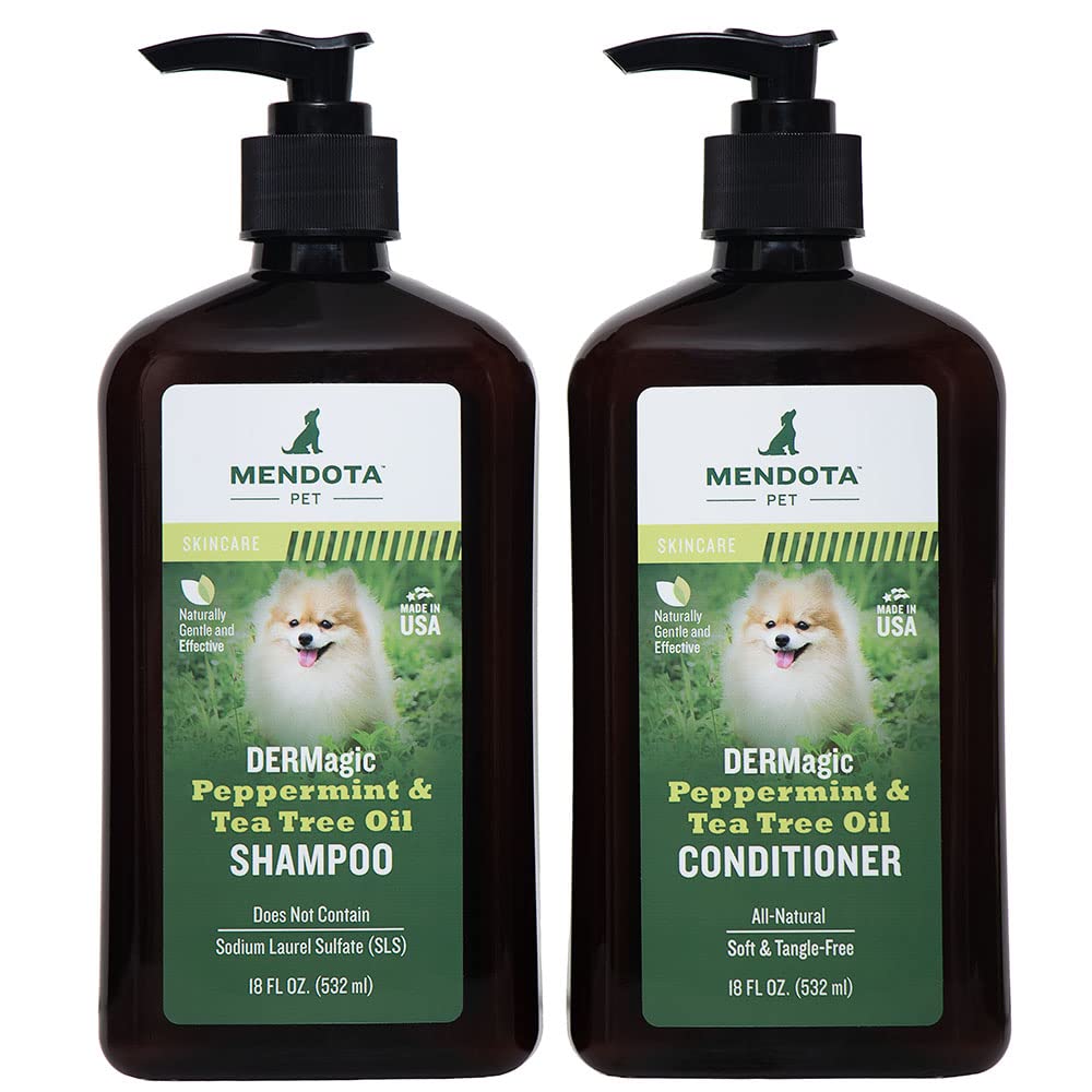 DERMagic shampoo menthe-poivree: bouteille prête, parfum frais et soin du pelage.