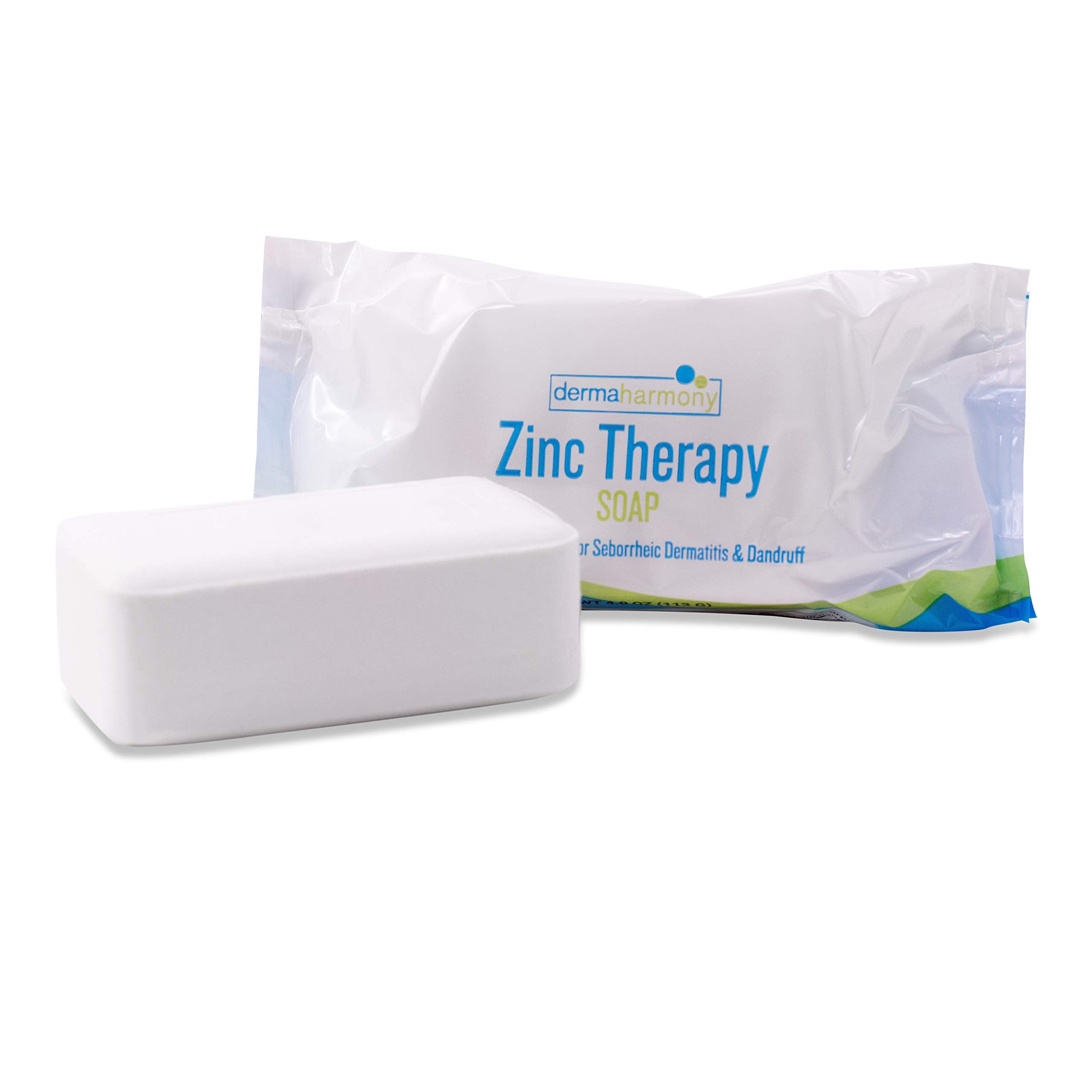 Savon DermaHarmony zinc 2% emballage clair pour peaux sensibles.