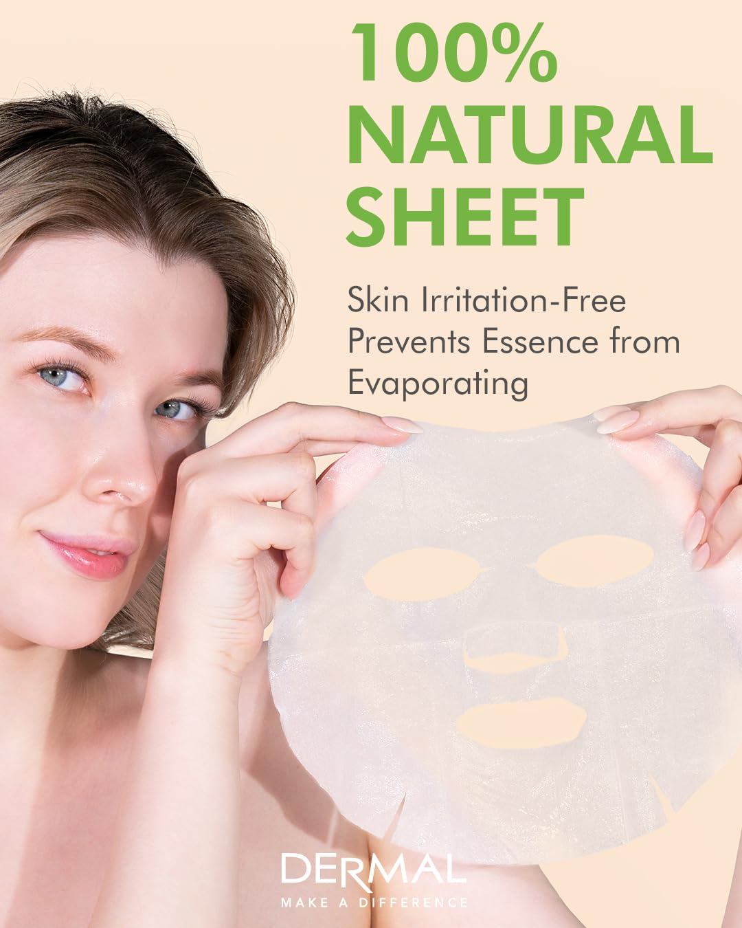 DERMAL masque visage Concombre-Collagène – effet frais apaisant.