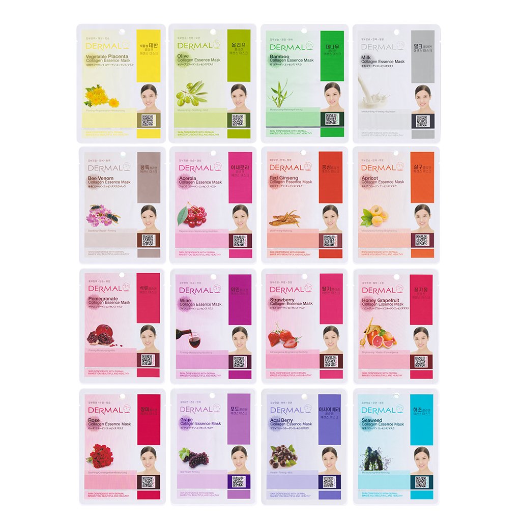 DERMAL Collagen Essence Sheet Mask collection for daily hydration and glow