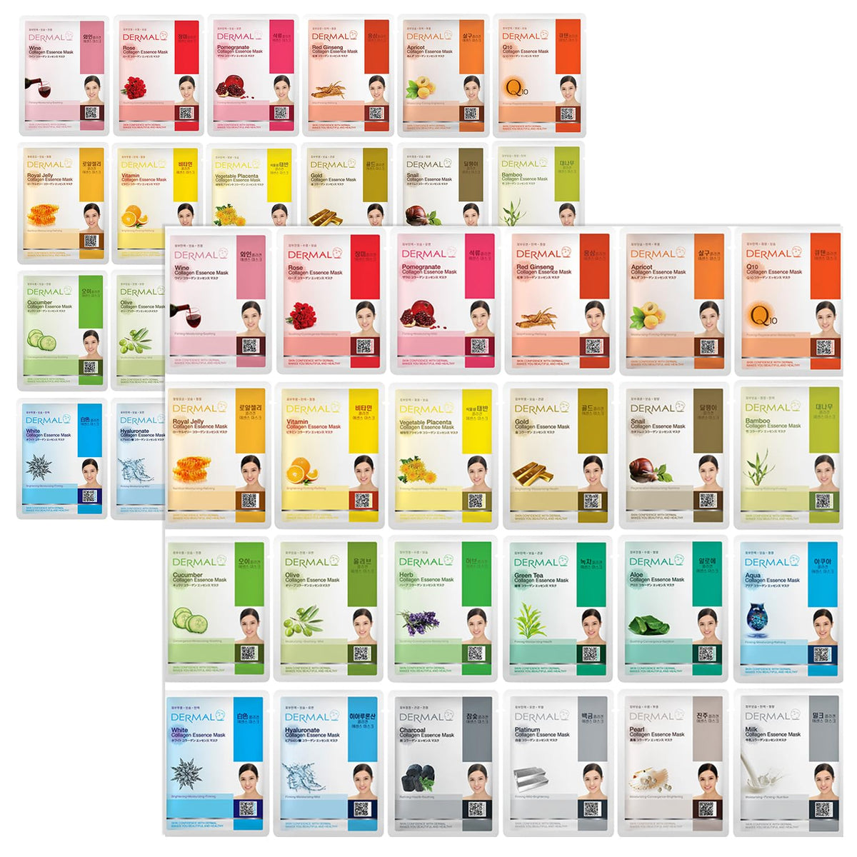 Dermal ensemble de masques visage 48 jours pour une routine durable et efficace