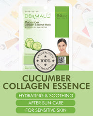 DERMAL masque feuille Concombre-Collagène – sensation fraîche et rafraîchissante.