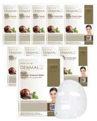 Dermal Masque facial essence escargot pack-10 pour hydrater et revitaliser la peau.