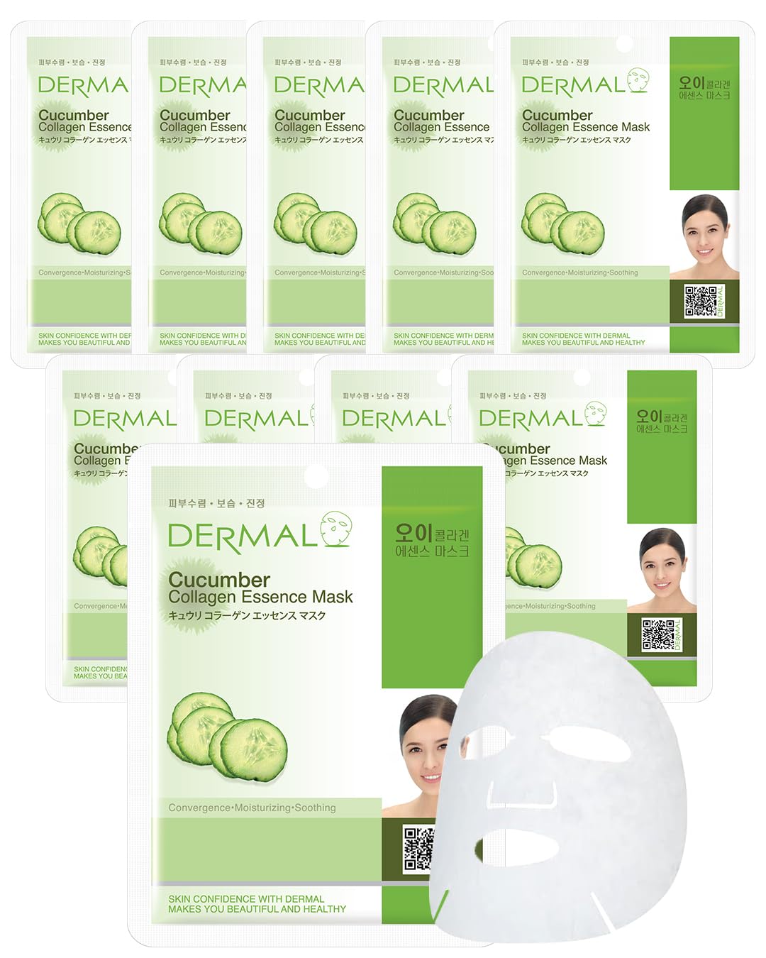 DERMAL masque visage Concombre-Collagène – hydratation et apaisement.