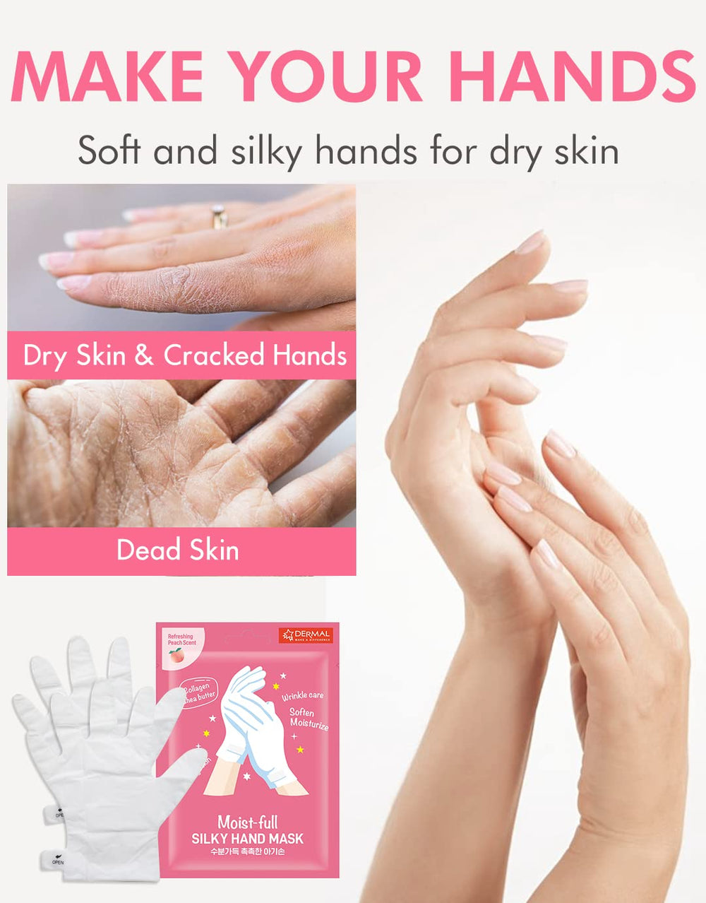 DERMAL Moistfull Silky Mains — démonstration d’application des gants.