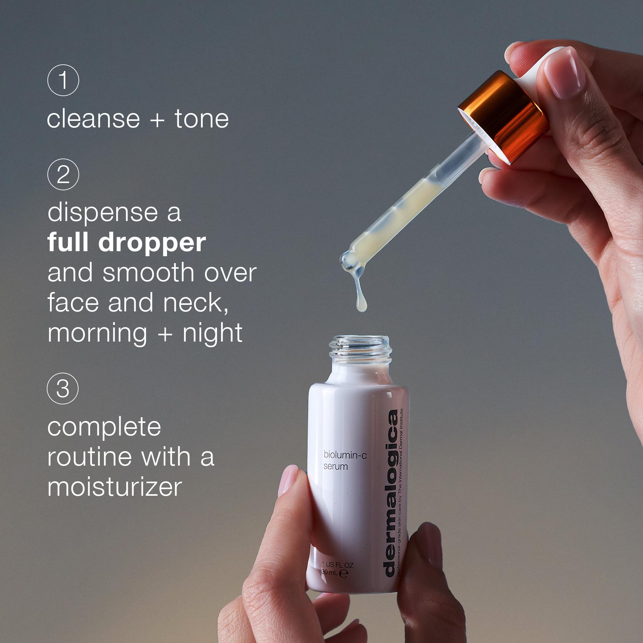 Effet de brillance et de luminosité avec Dermalogica Biolumin-C Serum.