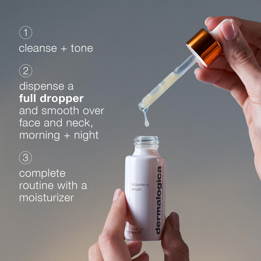Effet de brillance et de luminosité avec Dermalogica Biolumin-C Serum.