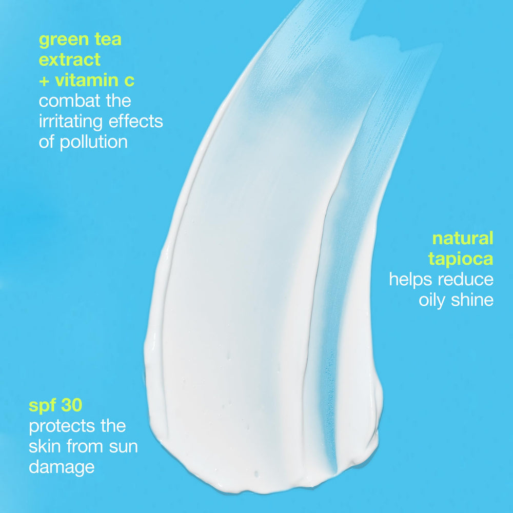 Formule Dermalogica Clear Start Defense SPF30 avec vitamine C et antioxydants.