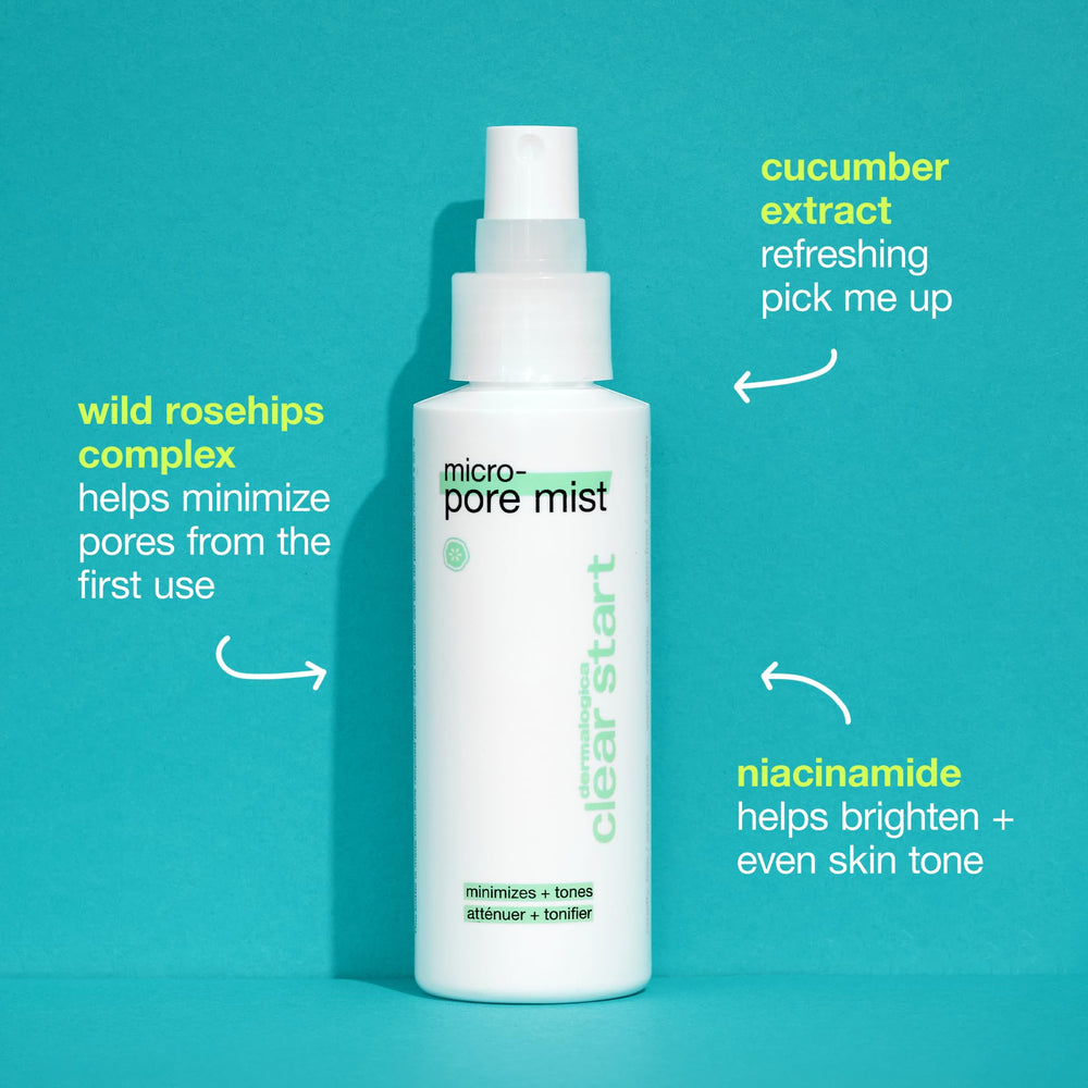 Dermalogica Clear Start Micro-Pore Mist texture légère, destinés à lisser les pores.