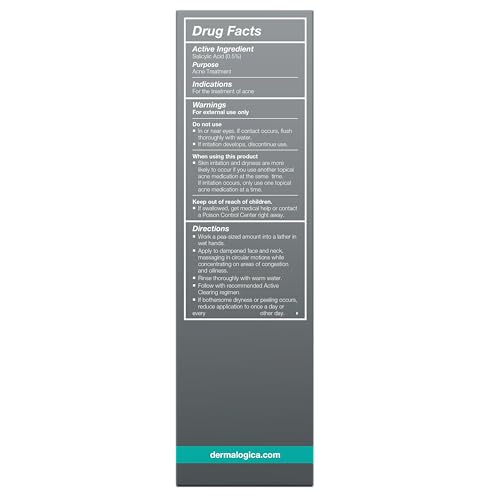 Dermalogica Clearing Skin Wash contient acide salicylique pour pores mieux dégagés.