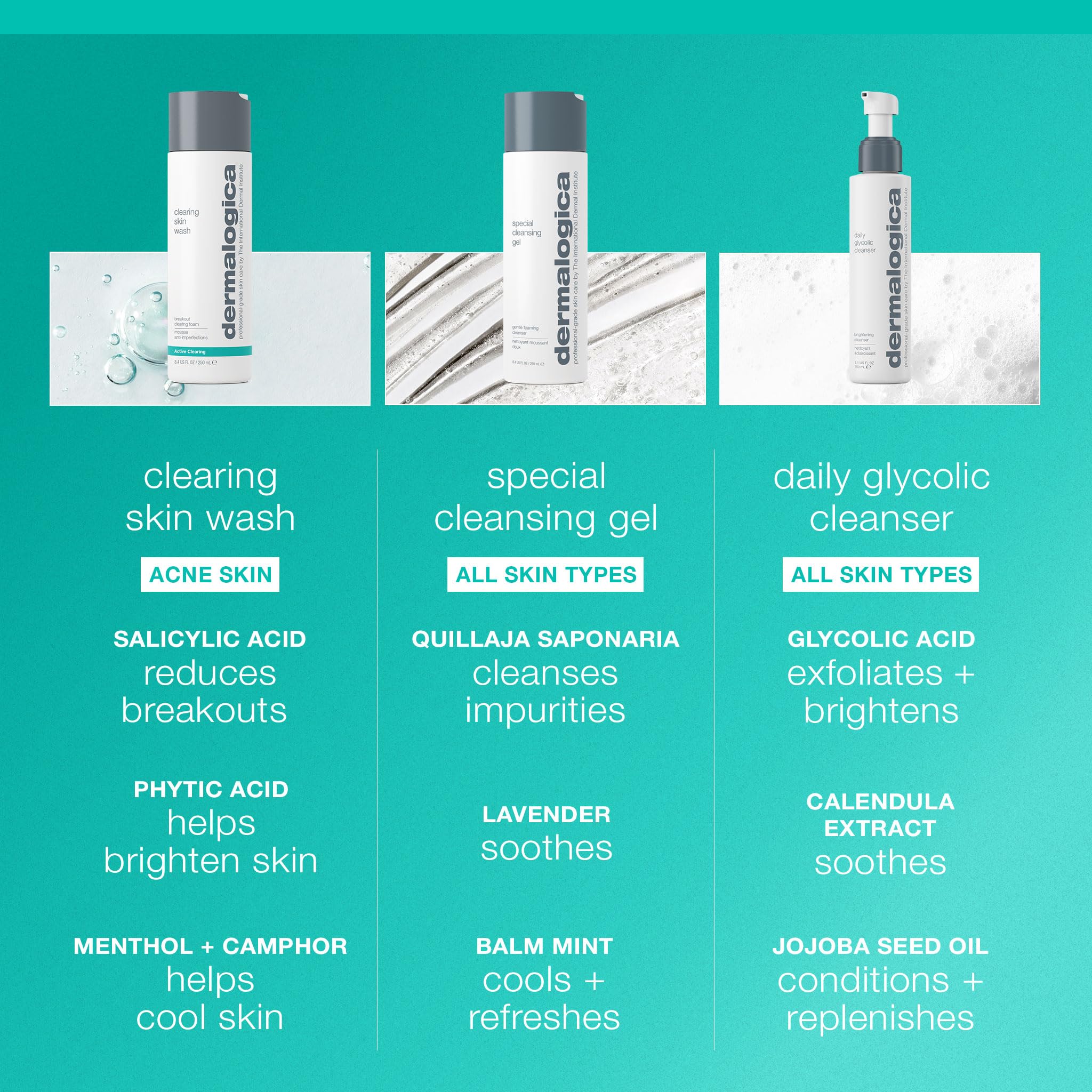 Dermalogica Clearing Skin Wash atténue le teint terne pour un éclat frais.