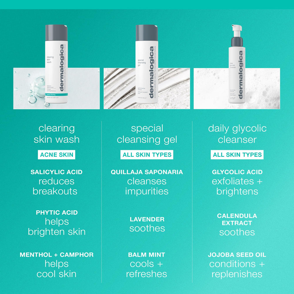 Dermalogica Clearing Skin Wash atténue le teint terne pour un éclat frais.