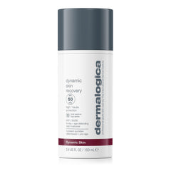 Dermalogica Dynamic Skin Recovery SPF50 — bouteille pratique, protection solaire quotidienne sans fini gras.