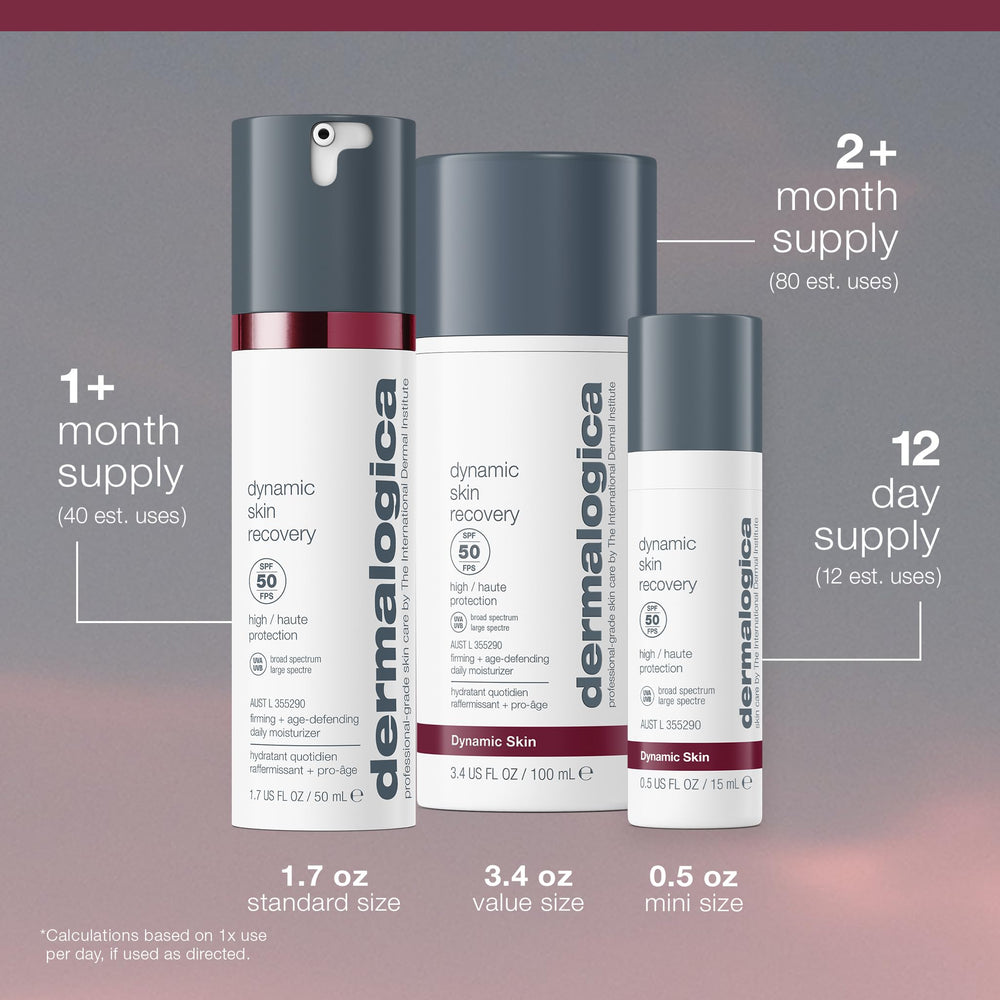 Dermalogica Dynamic Skin Recovery SPF50 – Soin quotidien combinant protection solaire et soin hydratant.