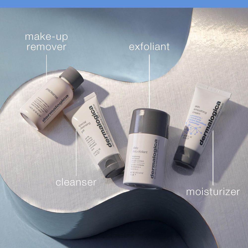 Dermalogica Exfoliant Quotidien Microfoliant — élimine les cellules mortes pour un teint lumineux.