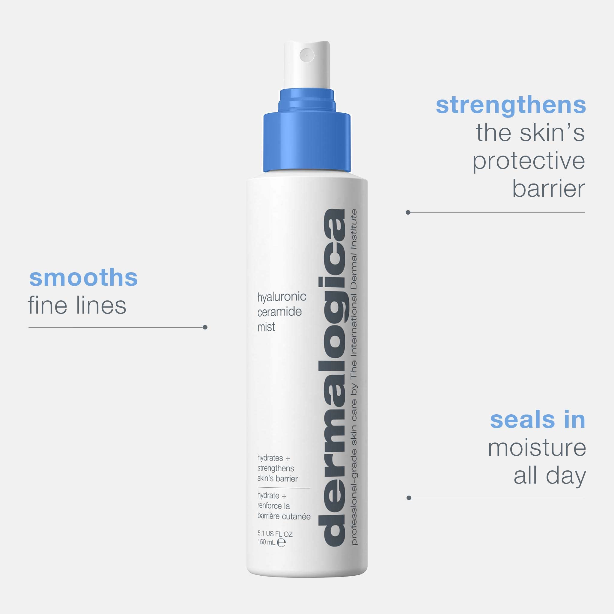 Dermalogica ingrédients acide hyaluronique et ceramides, barrière renforcée.