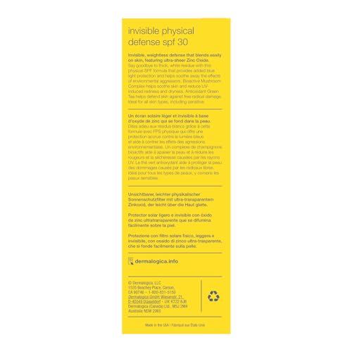 Application rapide le matin avec Dermalogica Invisible Physical Defense SPF30.