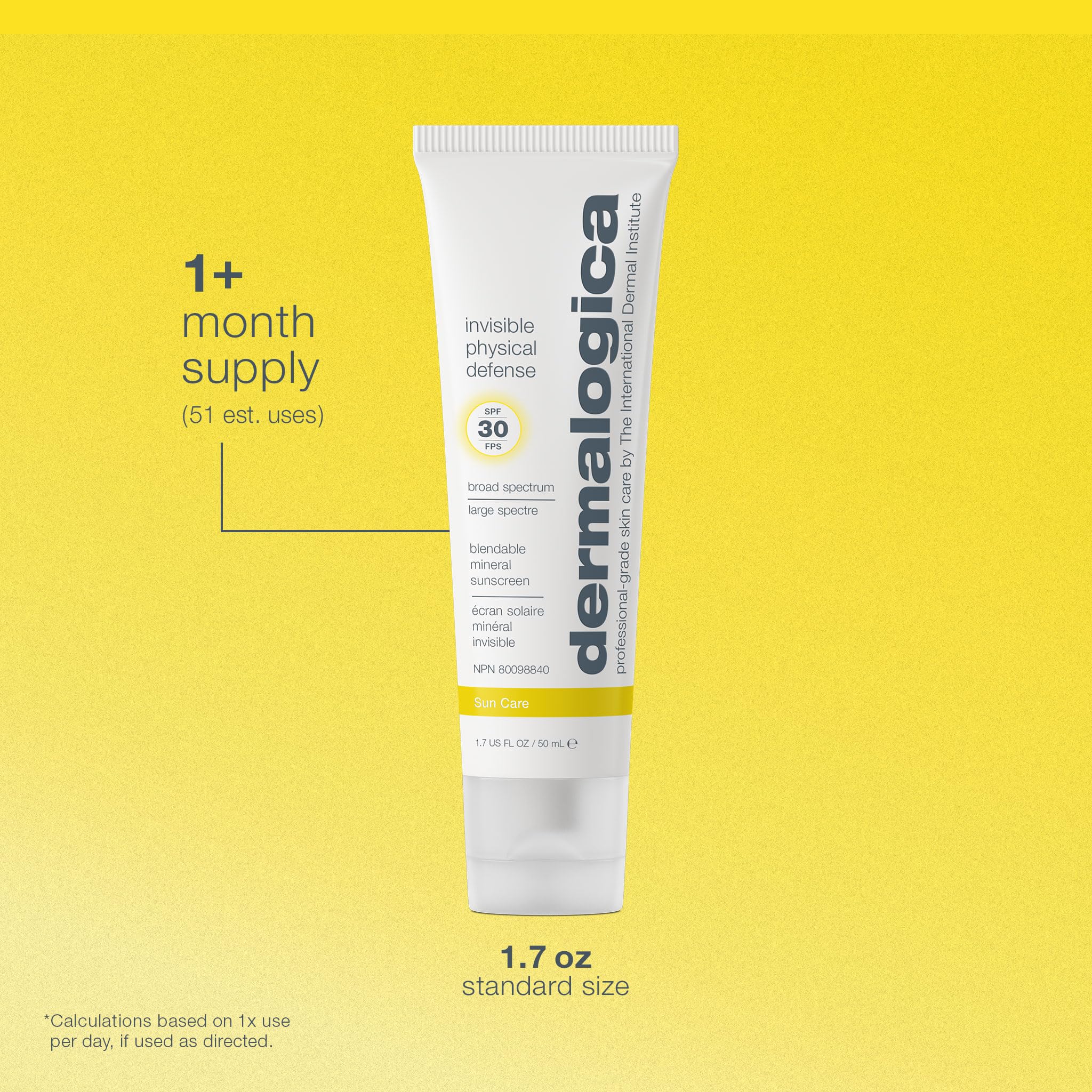 Finition non-grasse Dermalogica Invisible Physical Defense SPF30.