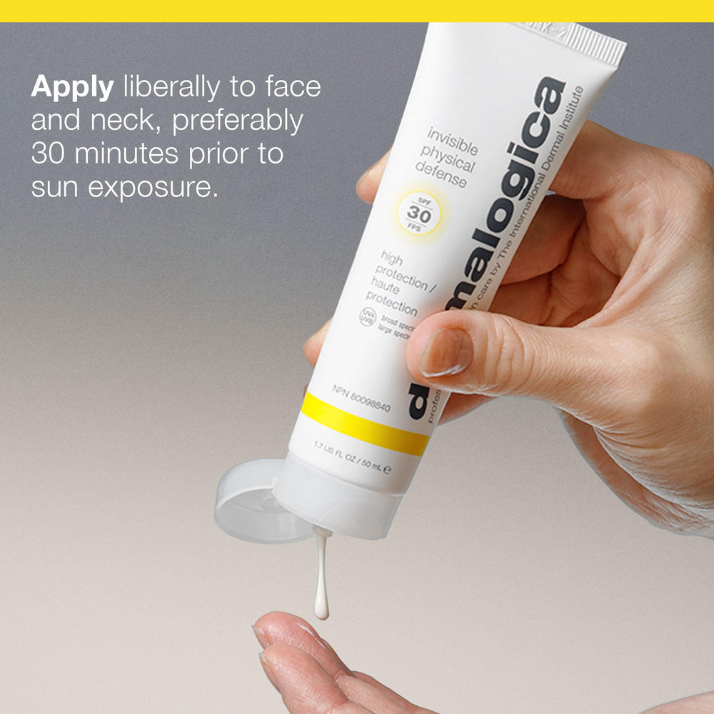 Convient aux peaux sensibles avec Dermalogica Invisible Physical Defense SPF30.