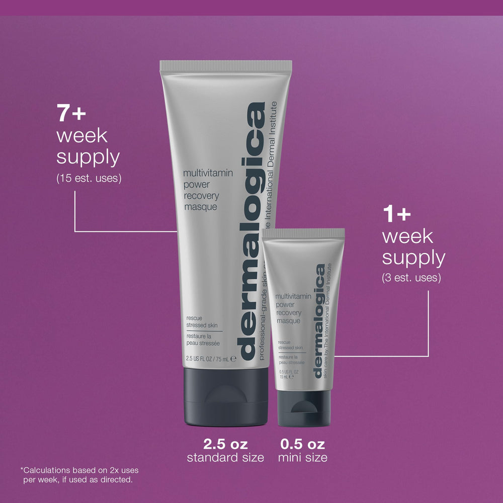 Dermalogica Multivitamin Power Recovery Masque — extraits botaniques apaisants calment les irritations.