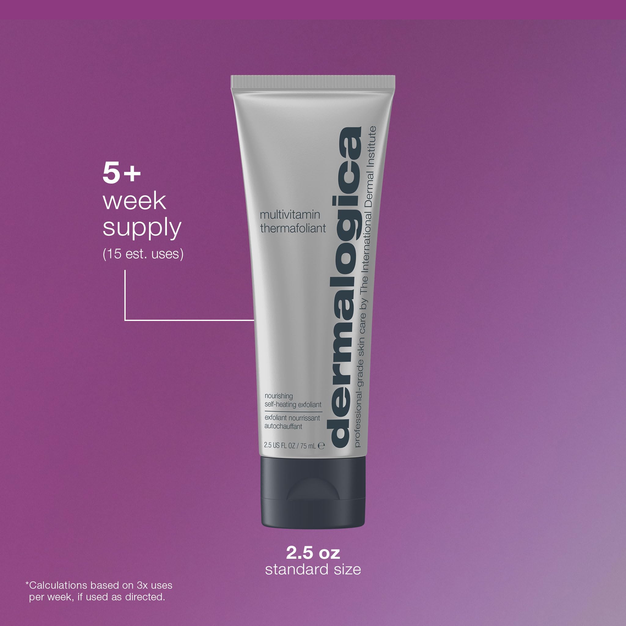 Dermalogica Multivitamin Thermafoliant, avant soin quotidien, peut préparer la peau à l'hydratation.