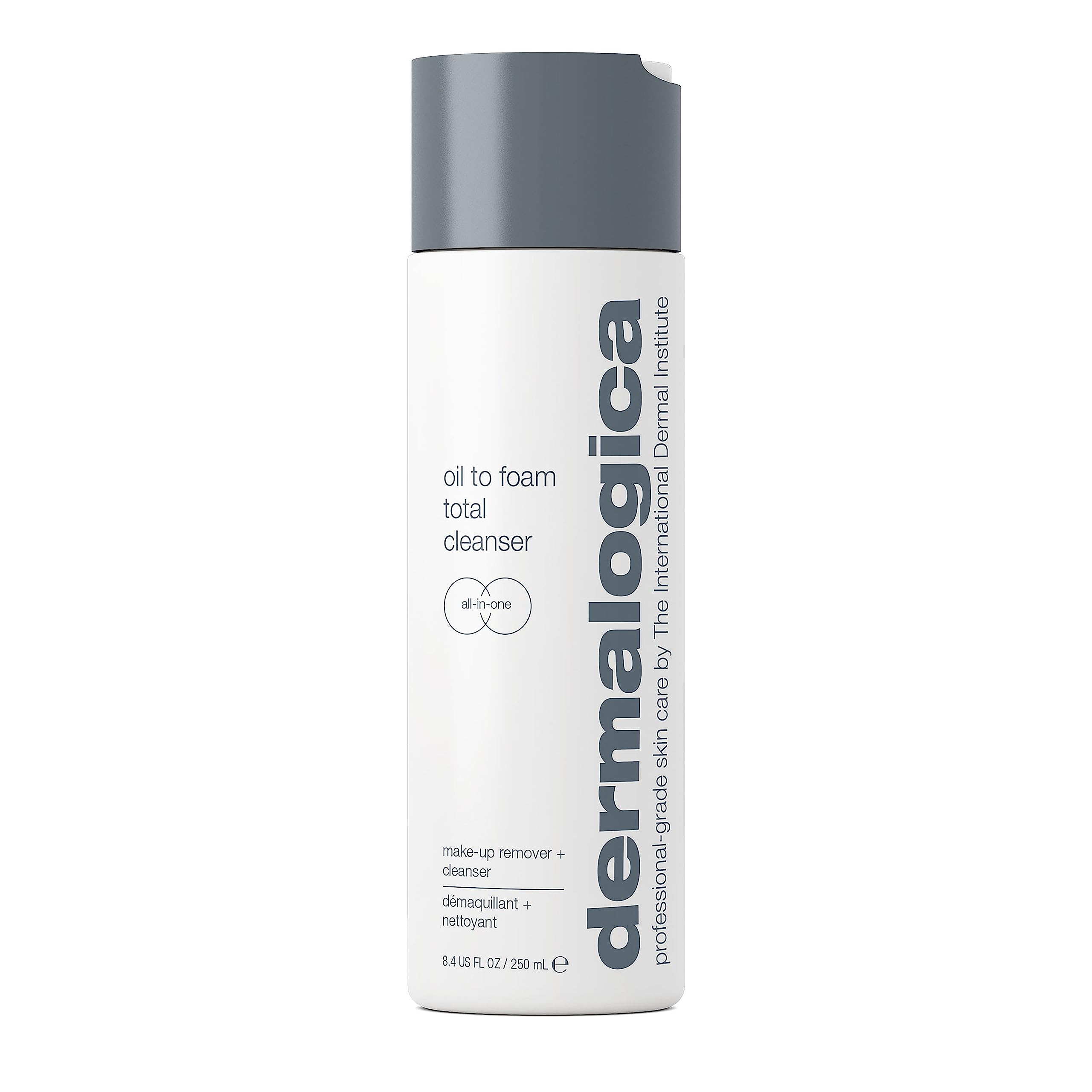 Dermalogica Oil To Foam Total Cleanser, bouteille, nettoie maquillage et impuretés en douceur