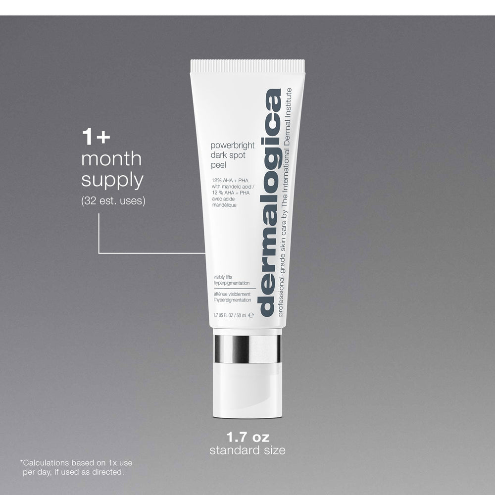 Avant après PowerBright montrant une progression du grain de peau.