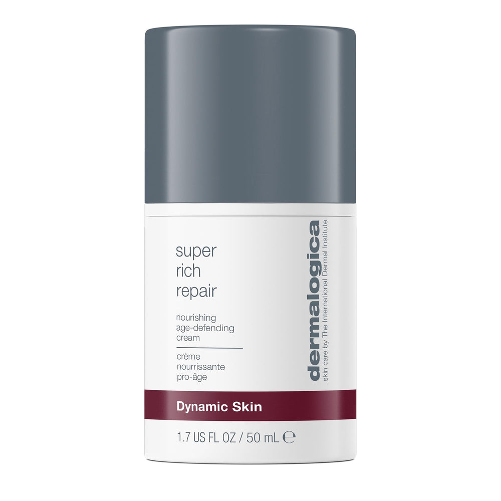Dermalogica Super Rich Repair – flacon pompe, soin nourrissant pour peau sèche.