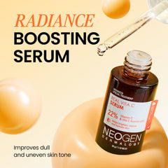 Dermalogy NEOGEN Real Vita C Serum: application matin, peau plus lumineuse après utilisation.