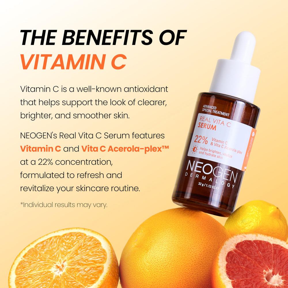Dermalogy NEOGEN Real Vita C Serum: vitamine E et niacinamide nourrissent et protègent.