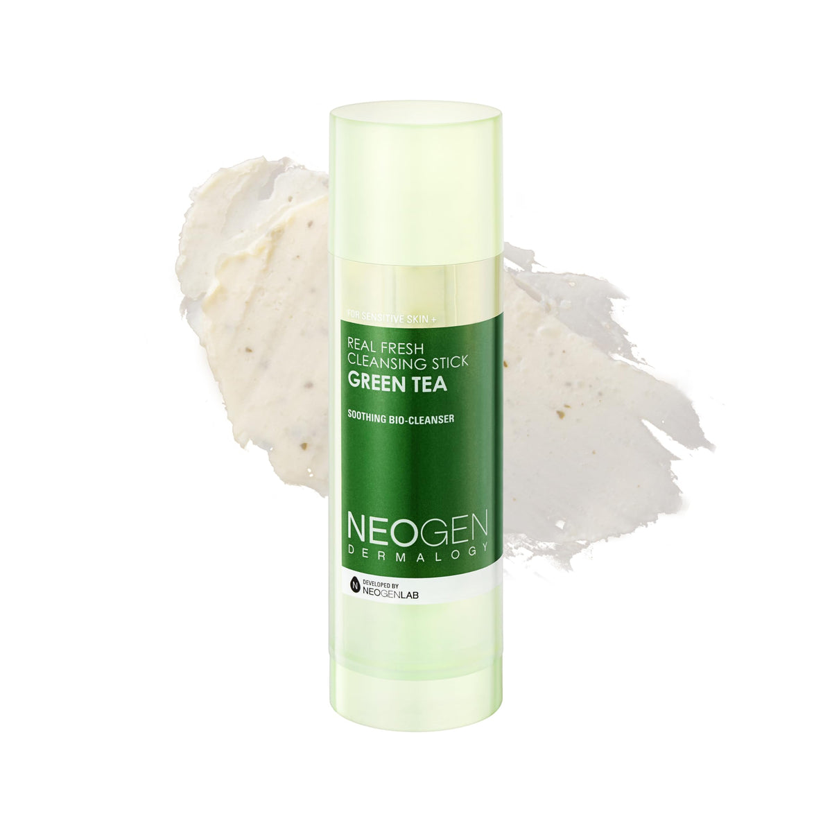 DERMALOGY par NEOGENLAB batonnet démaquillant thé vert, application douce et hydratante.