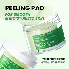 DERMALOGY Bio-Peel Gauze Thé Vert détail, texture double-face nettoyante et lissante.